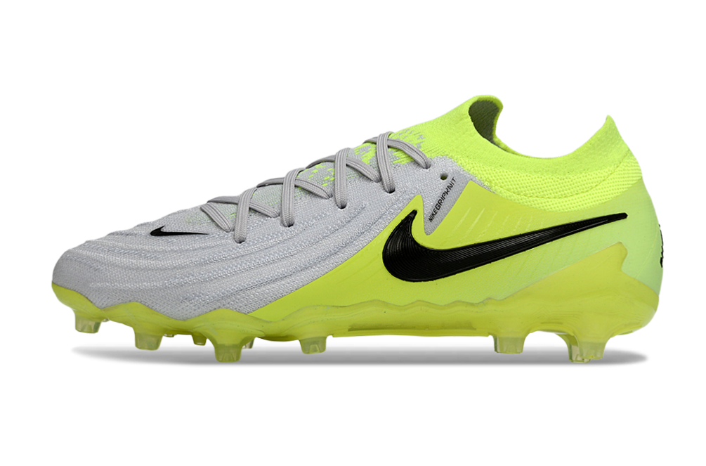Phantom Luna Elite NU Low-Top Super A Men's Full Knit Waterproof AG Soccer Shoes - Neon Yellow/Silver/Black