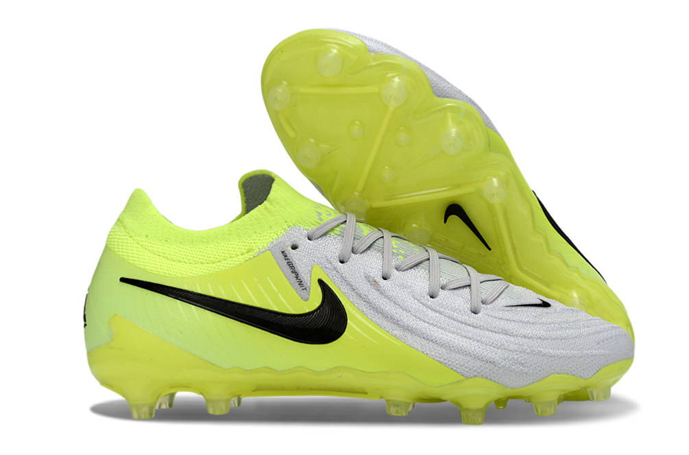Phantom Luna Elite NU Low-Top Super A Men's Full Knit Waterproof AG Soccer Shoes - Neon Yellow/Silver/Black
