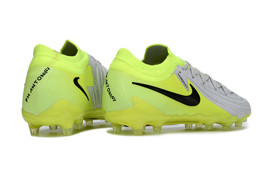 Phantom Luna Elite NU Low-Top Super A Men's Full Knit Waterproof AG Soccer Shoes - Neon Yellow/Silver/Black
