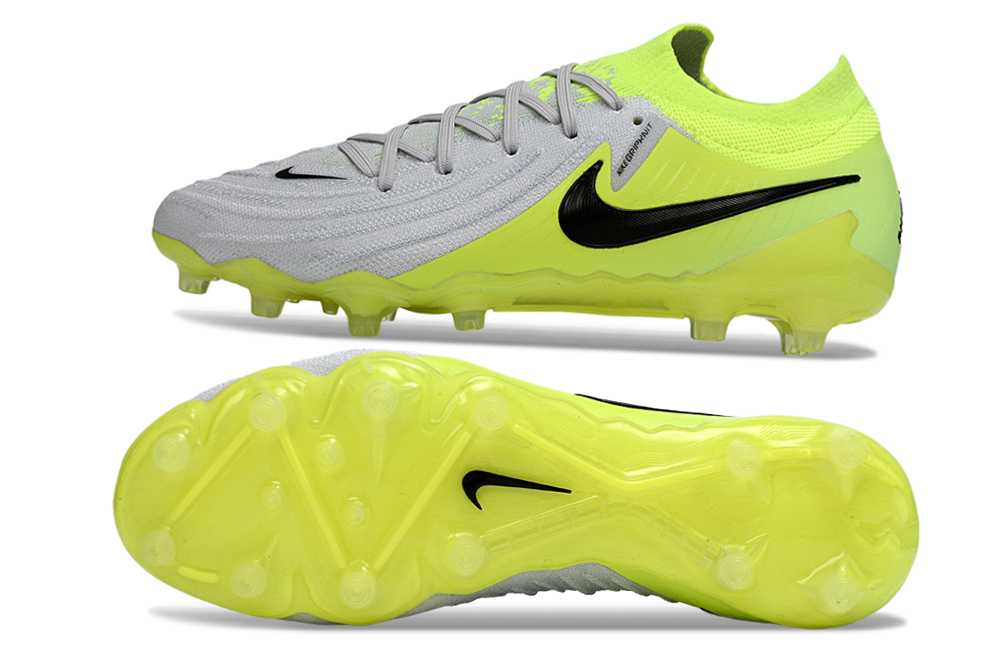 Phantom Luna Elite NU Low-Top Super A Men's Full Knit Waterproof AG Soccer Shoes - Neon Yellow/Silver/Black