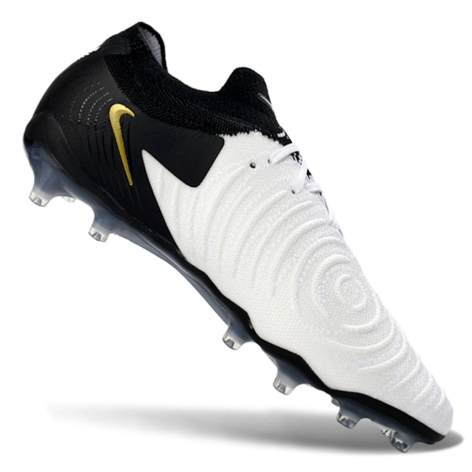 Phantom Luna Elite NU Low-Top Super A Men's Full Knit Waterproof AG Soccer Shoes - White/Black/Gold