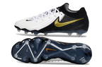 Phantom Luna Elite NU Low-Top Super A Men's Full Knit Waterproof AG Soccer Shoes - White/Black/Gold