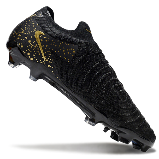 Phantom Luna Elite NU Low-top Super A Men's Full Knit Waterproof FG Soccer Shoes - Black/Gold