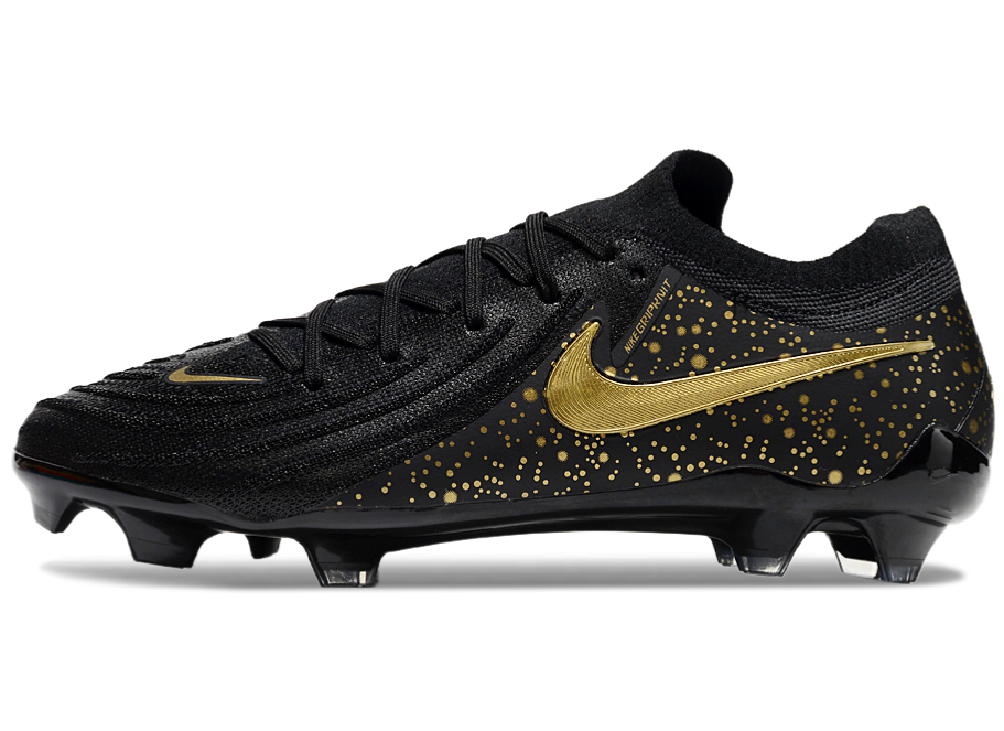 Phantom Luna Elite NU Low-top Super A Men's Full Knit Waterproof FG Soccer Shoes - Black/Gold