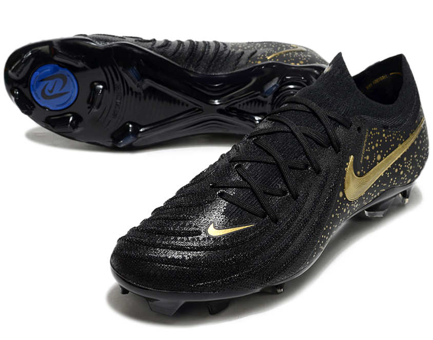 Phantom Luna Elite NU Low-top Super A Men's Full Knit Waterproof FG Soccer Shoes - Black/Gold