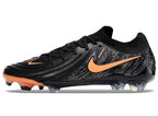 Phantom Luna Elite NU Low-top Super A Men's Full Knit Waterproof FG Soccer Shoes - Black/Orange