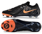 Phantom Luna Elite NU Low-top Super A Men's Full Knit Waterproof FG Soccer Shoes - Black/Orange
