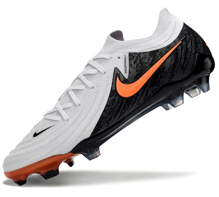 Phantom Luna Elite NU Low-top Super A Men's Full Knit Waterproof FG Soccer Shoes - Black/Orange/White