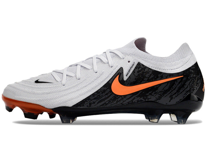Phantom Luna Elite NU Low-top Super A Men's Full Knit Waterproof FG Soccer Shoes - Black/Orange/White