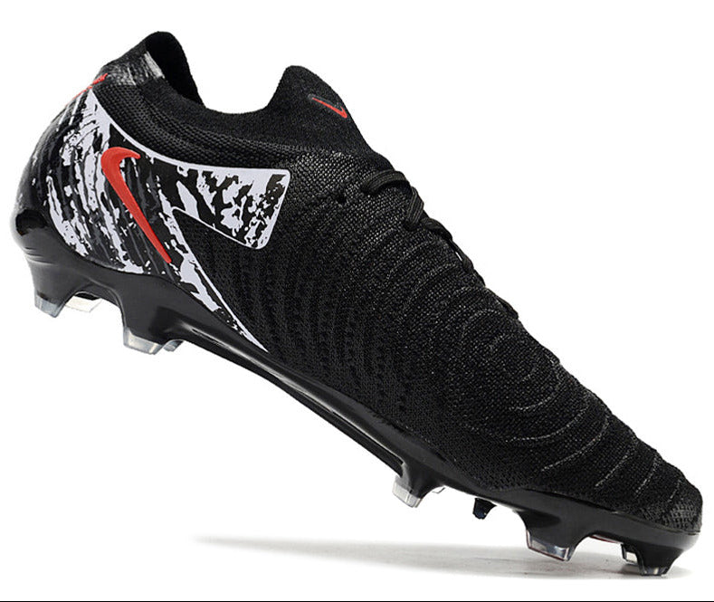 Phantom Luna Elite NU Low-top Super A Men's Full Knit Waterproof FG Soccer Shoes - Black/Red/White