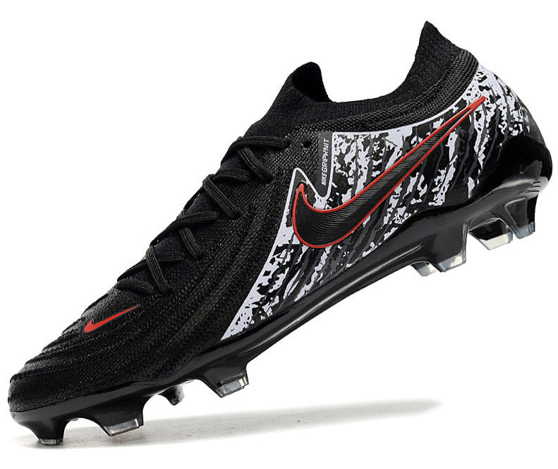 Phantom Luna Elite NU Low-top Super A Men's Full Knit Waterproof FG Soccer Shoes - Black/Red/White