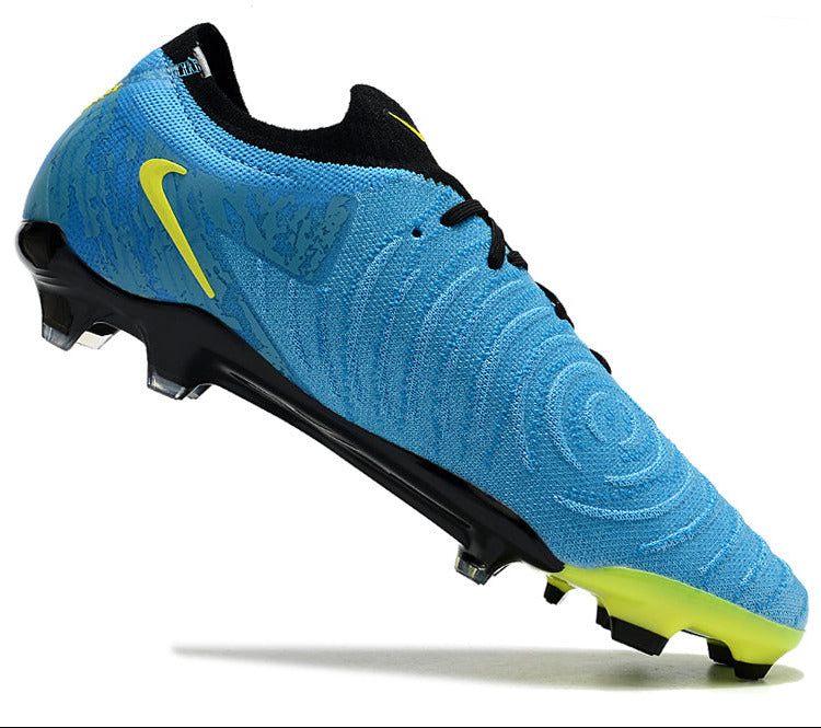 Phantom Luna Elite NU Low-top Super A Men's Full Knit Waterproof FG Soccer Shoes - Blue/Neon Yellow/Black
