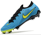 Phantom Luna Elite NU Low-top Super A Men's Full Knit Waterproof FG Soccer Shoes - Blue/Neon Yellow/Black
