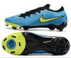 Phantom Luna Elite NU Low-top Super A Men's Full Knit Waterproof FG Soccer Shoes - Blue/Neon Yellow/Black
