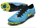 Phantom Luna Elite NU Low-top Super A Men's Full Knit Waterproof FG Soccer Shoes - Blue/Neon Yellow/Black