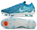 Phantom Luna Elite NU Low-top Super A Men's Full Knit Waterproof FG Soccer Shoes - Blue/White