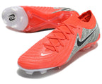 Phantom Luna Elite NU Low-top Super A Men's Full Knit Waterproof FG Soccer Shoes - Bright Crimson/Gray/Black/White