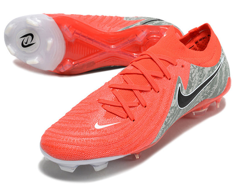 Phantom Luna Elite NU Low-top Super A Men's Full Knit Waterproof FG Soccer Shoes - Bright Crimson/Gray/Black/White