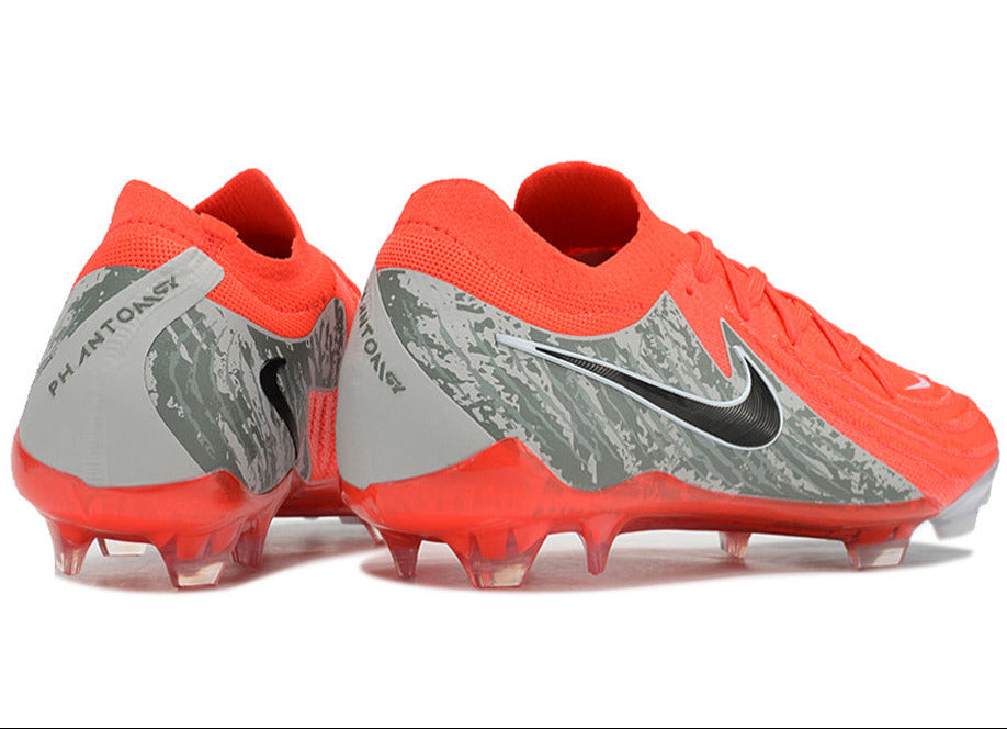 Phantom Luna Elite NU Low-top Super A Men's Full Knit Waterproof FG Soccer Shoes - Bright Crimson/Gray/Black/White
