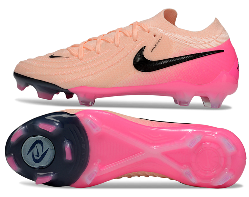 Phantom Luna Elite NU Low-top Super A Men's Full Knit Waterproof FG Soccer Shoes - Crimson Tint/Black/Pink Blast