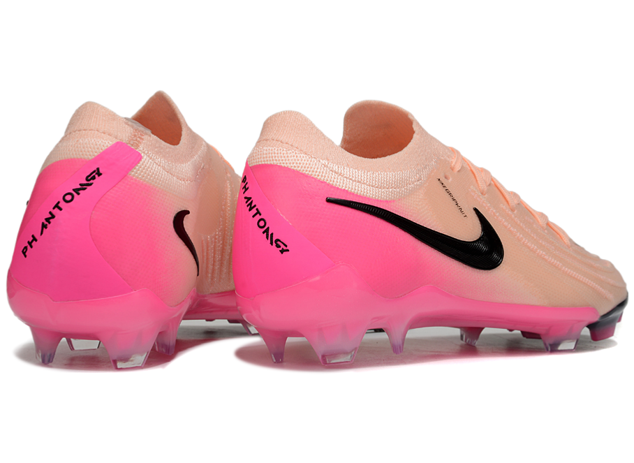 Phantom Luna Elite NU Low-top Super A Men's Full Knit Waterproof FG Soccer Shoes - Crimson Tint/Black/Pink Blast