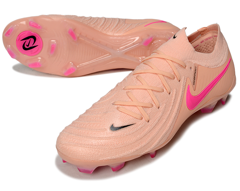 Phantom Luna Elite NU Low-top Super A Men's Full Knit Waterproof FG Soccer Shoes - Crimson Tint/Pink Blast