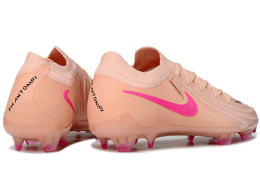 Phantom Luna Elite NU Low-top Super A Men's Full Knit Waterproof FG Soccer Shoes - Crimson Tint/Pink Blast