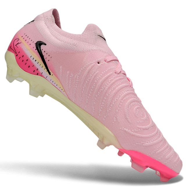 Phantom Luna Elite NU Low-top Super A Men's Full Knit Waterproof FG Soccer Shoes - Crimson Tint/Pink Blast/Black