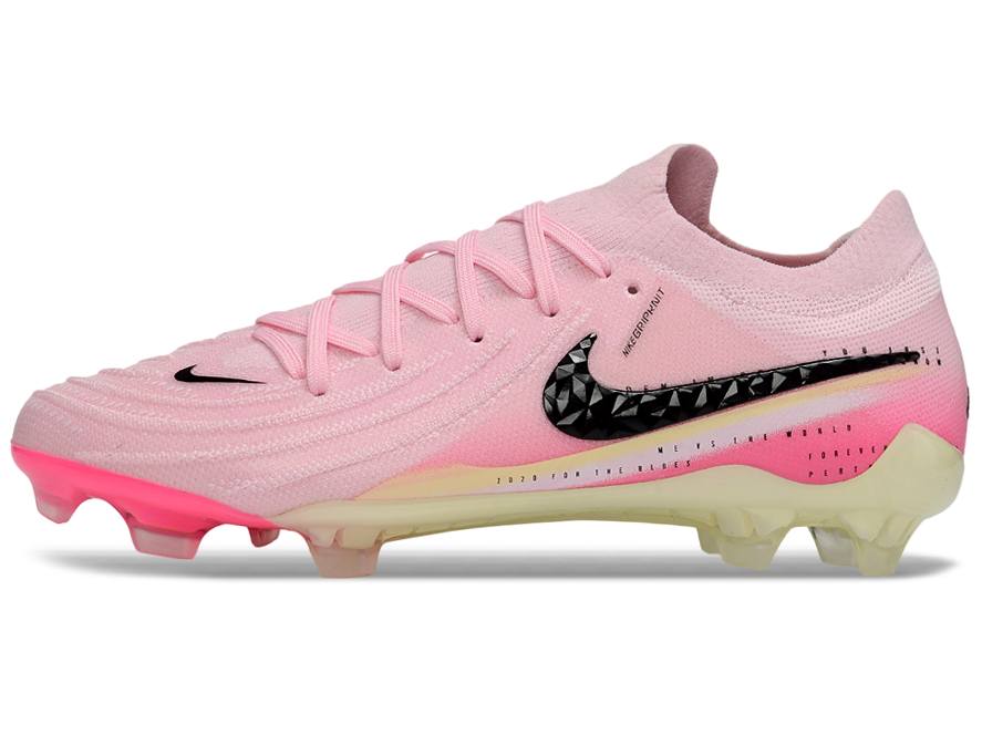 Phantom Luna Elite NU Low-top Super A Men's Full Knit Waterproof FG Soccer Shoes - Crimson Tint/Pink Blast/Black