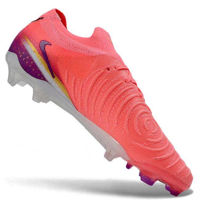 Phantom Luna Elite NU Low-top Super A Men's Full Knit Waterproof FG Soccer Shoes - Crimson Tint/Pink Blast/Purple