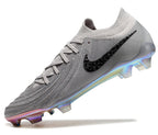 Phantom Luna Elite NU Low-top Super A Men's Full Knit Waterproof FG Soccer Shoes - Gray/Black