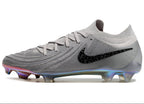 Phantom Luna Elite NU Low-top Super A Men's Full Knit Waterproof FG Soccer Shoes - Gray/Black