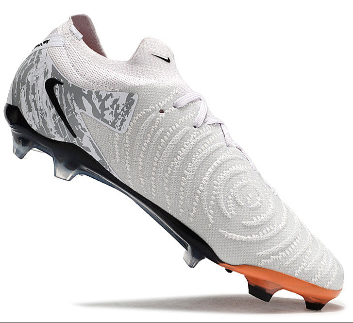 Phantom Luna Elite NU Low-top Super A Men's Full Knit Waterproof FG Soccer Shoes - Gray/Black/Orange