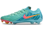 Phantom Luna Elite NU Low-top Super A Men's Full Knit Waterproof FG Soccer Shoes - Green/Blue/Pink