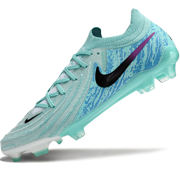 Phantom Luna Elite NU Low-top Super A Men's Full Knit Waterproof FG Soccer Shoes - Green/Blue/White/Black
