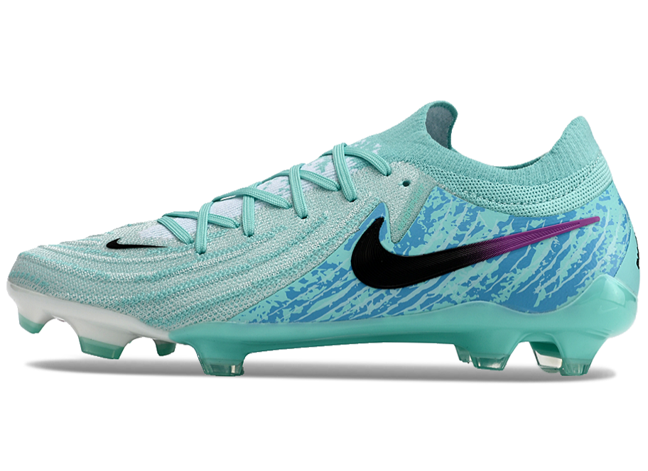 Phantom Luna Elite NU Low-top Super A Men's Full Knit Waterproof FG Soccer Shoes - Green/Blue/White/Black