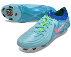 Phantom Luna Elite NU Low-top Super A Men's Full Knit Waterproof FG Soccer Shoes - Green Glow/Blue/Pink