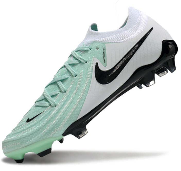 Phantom Luna Elite NU Low-top Super A Men's Full Knit Waterproof FG Soccer Shoes - Light Green/White/Black