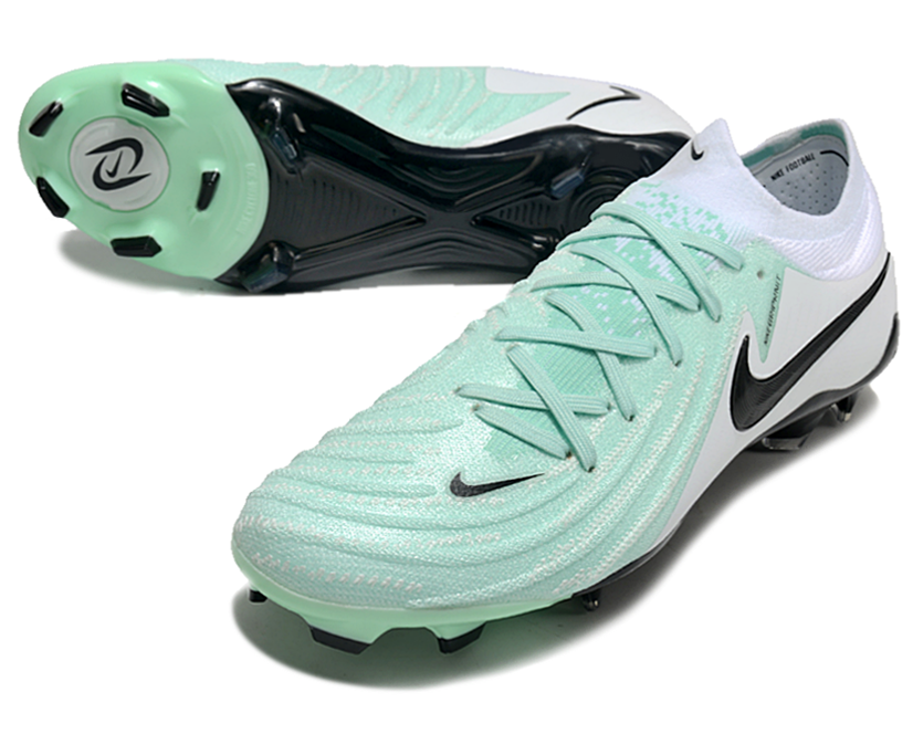 Phantom Luna Elite NU Low-top Super A Men's Full Knit Waterproof FG Soccer Shoes - Light Green/White/Black