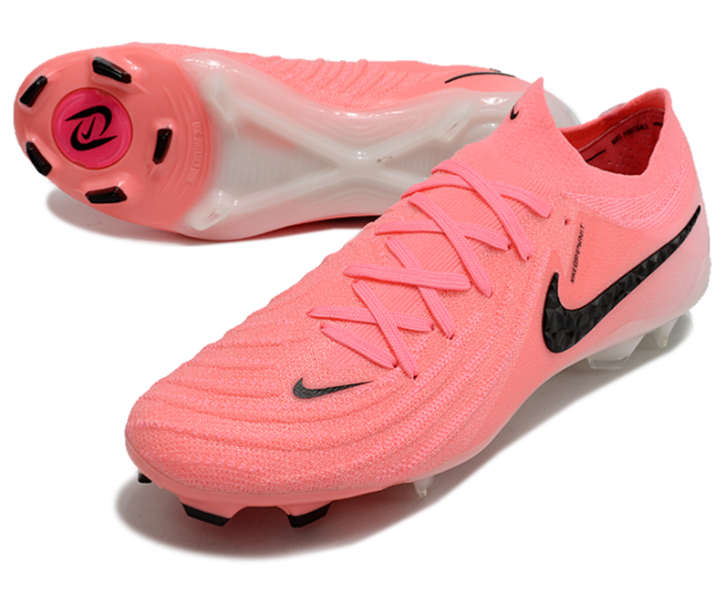 Phantom Luna Elite NU Low-top Super A Men's Full Knit Waterproof FG Soccer Shoes - Light Pink/Black