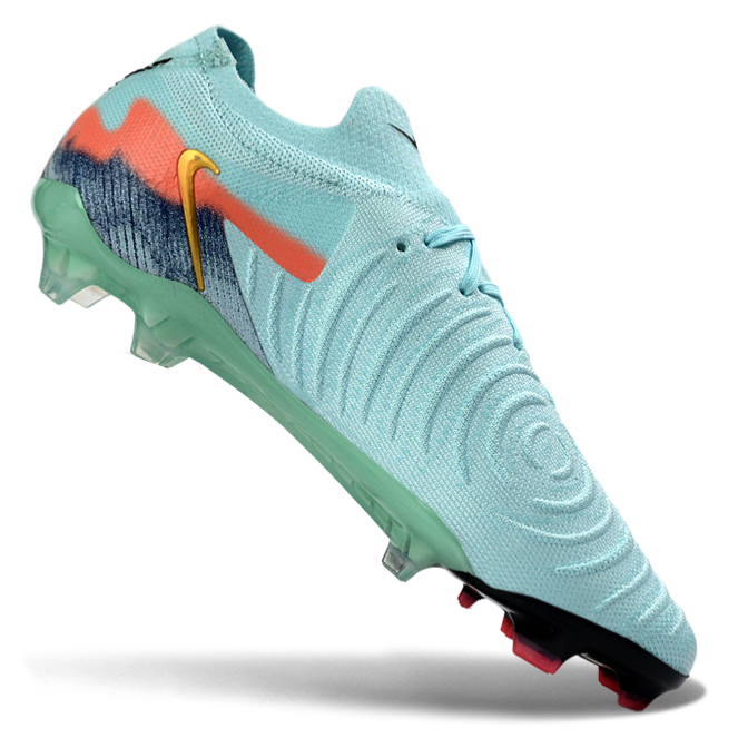Phantom Luna Elite NU Low-top Super A Men's Full Knit Waterproof FG Soccer Shoes - Mint/Atomic Red/Off Noir