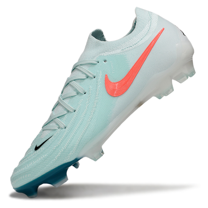 Phantom Luna Elite NU Low-top Super A Men's Full Knit Waterproof FG Soccer Shoes - Mint/Red/Blue/White