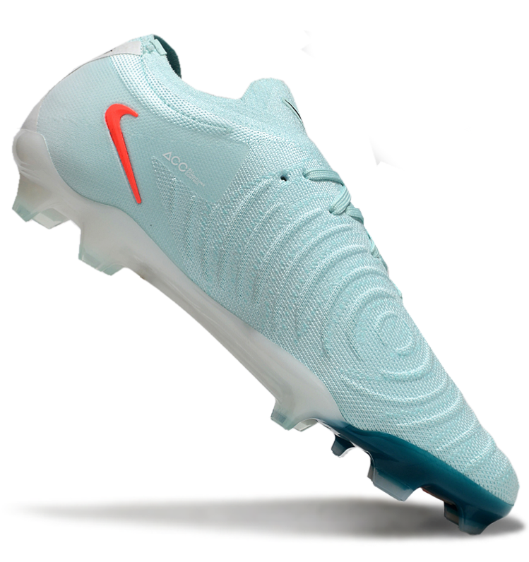 Phantom Luna Elite NU Low-top Super A Men's Full Knit Waterproof FG Soccer Shoes - Mint/White/Red
