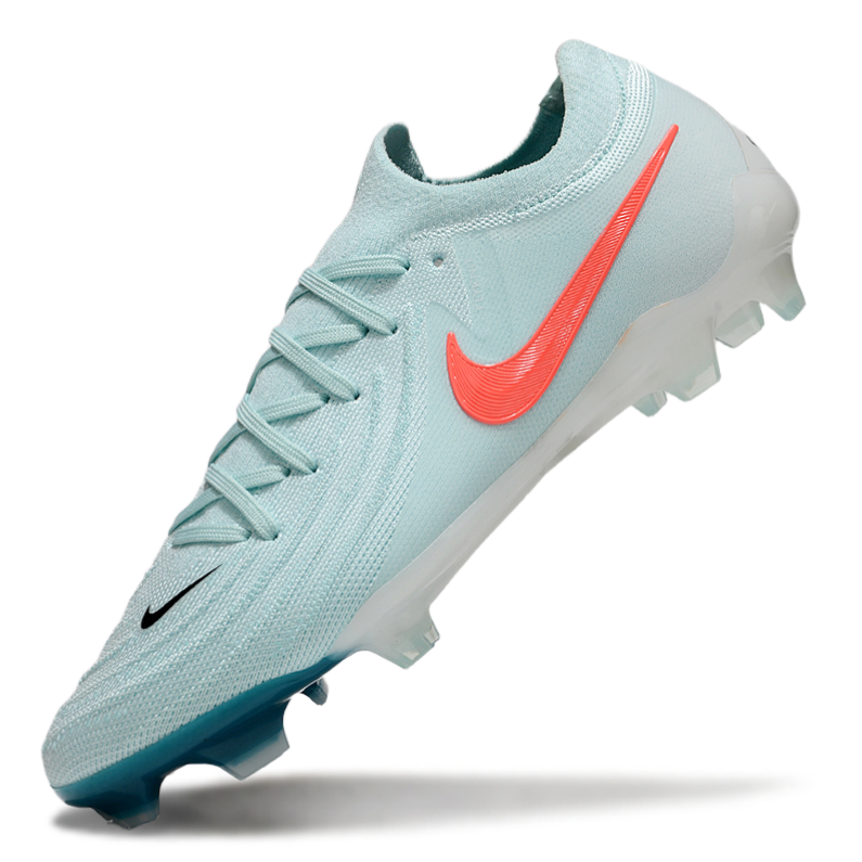Phantom Luna Elite NU Low-top Super A Men's Full Knit Waterproof FG Soccer Shoes - Mint/White/Red