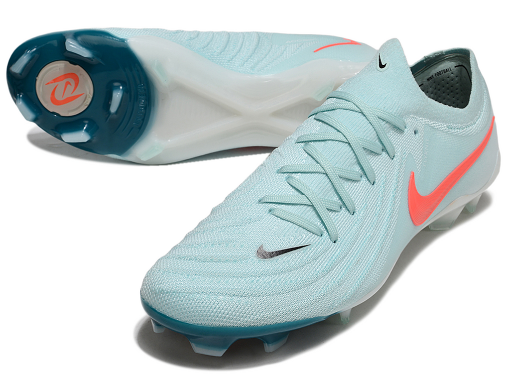 Phantom Luna Elite NU Low-top Super A Men's Full Knit Waterproof FG Soccer Shoes - Mint/White/Red