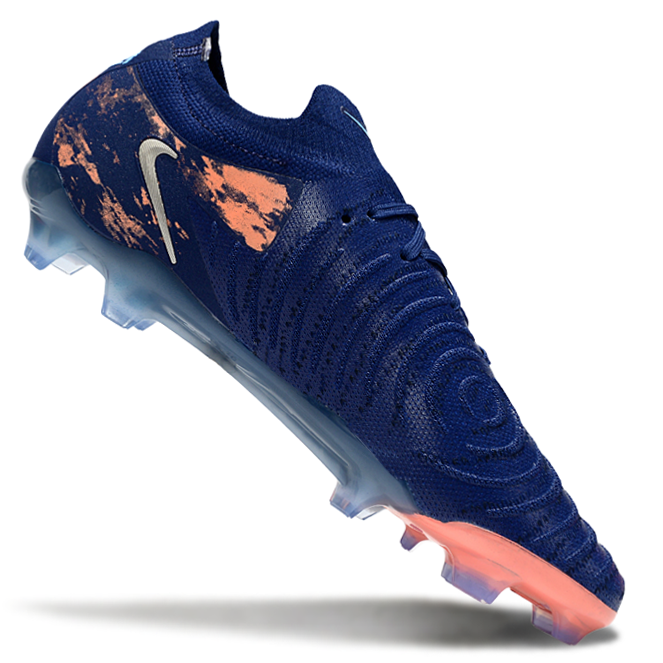 Phantom Luna Elite NU Low-top Super A Men's Full Knit Waterproof FG Soccer Shoes - Navy Blue/Beige
