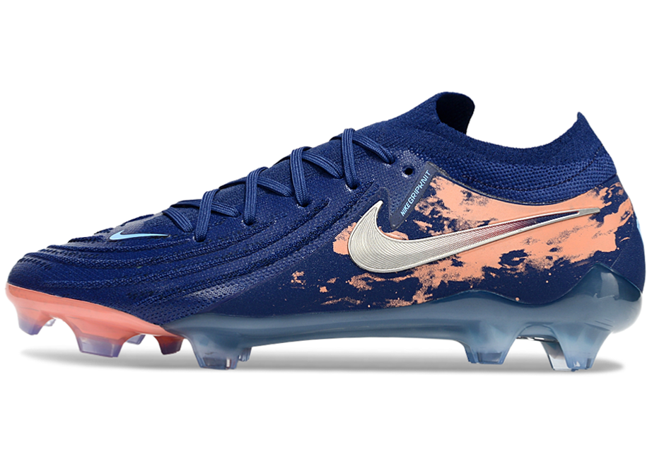 Phantom Luna Elite NU Low-top Super A Men's Full Knit Waterproof FG Soccer Shoes - Navy Blue/Beige