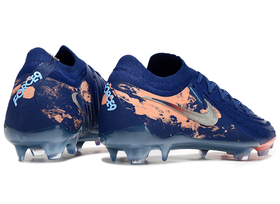 Phantom Luna Elite NU Low-top Super A Men's Full Knit Waterproof FG Soccer Shoes - Navy Blue/Beige