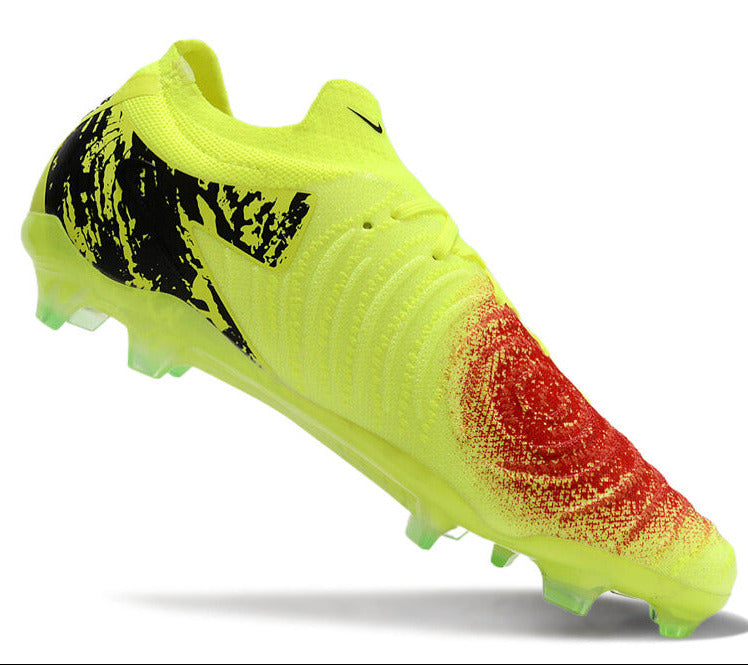 Phantom Luna Elite NU Low-top Super A Men's Full Knit Waterproof FG Soccer Shoes - Neon Yellow/Black/Orange