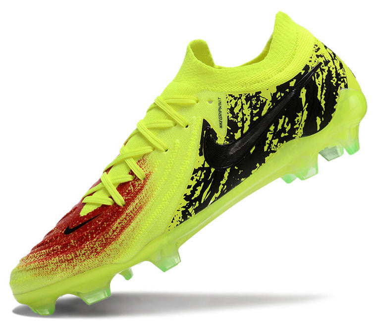 Phantom Luna Elite NU Low-top Super A Men's Full Knit Waterproof FG Soccer Shoes - Neon Yellow/Black/Orange
